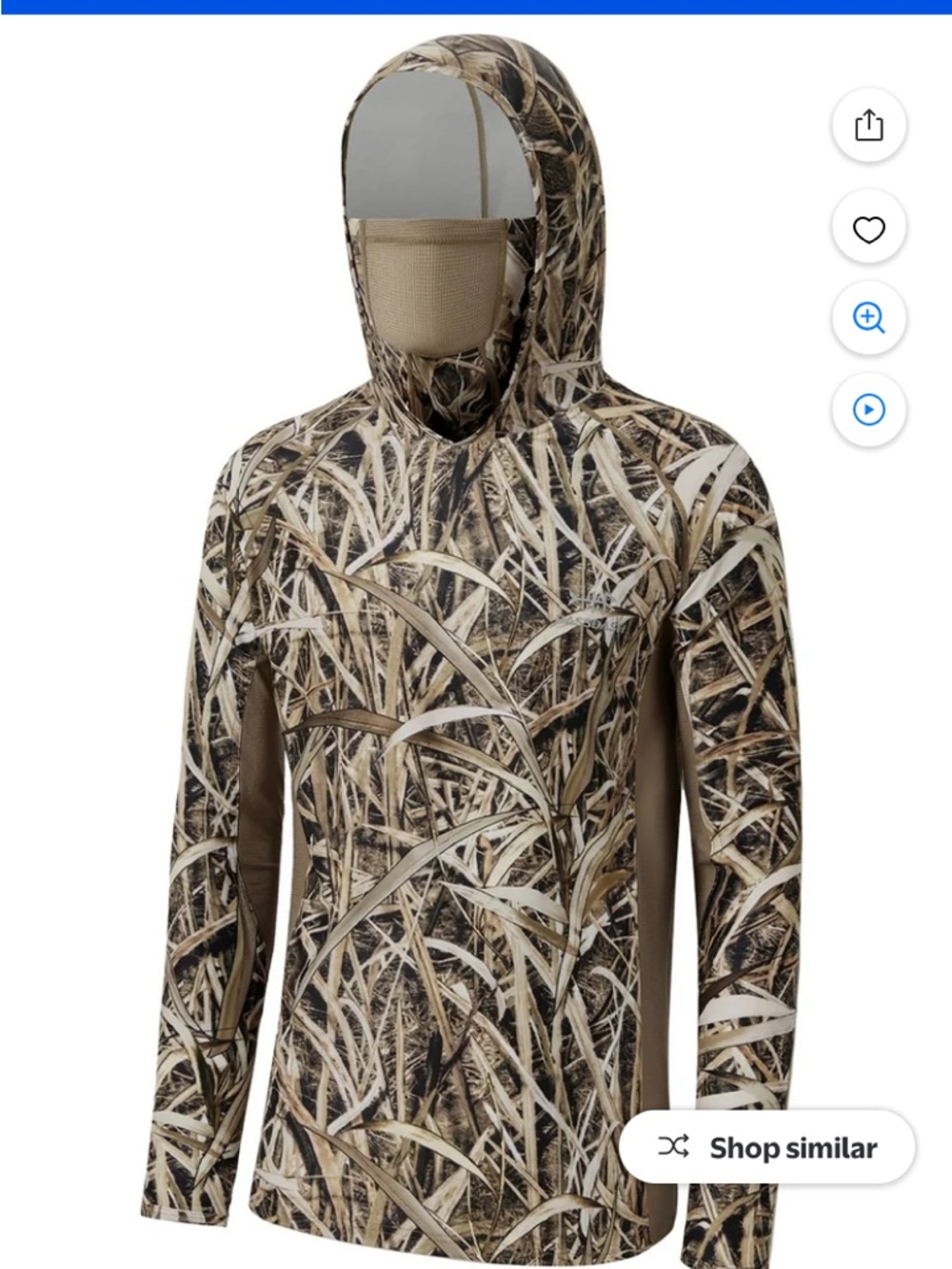 Men's Long Sleeve Camo Hooded Shirt - Tan/Brown Marsh Print